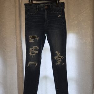 American Eagle Outfitters Men's Distressed Black Jeans